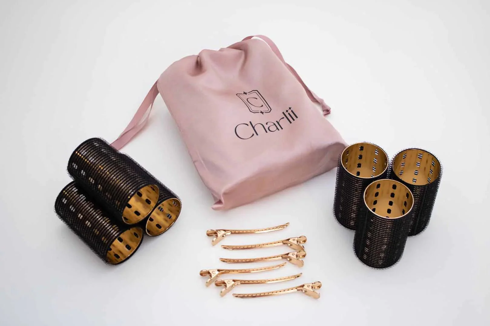 Charlii The Volume Set - Xtra Wide Quick Grip Rollers Black & Gold - Image 3
