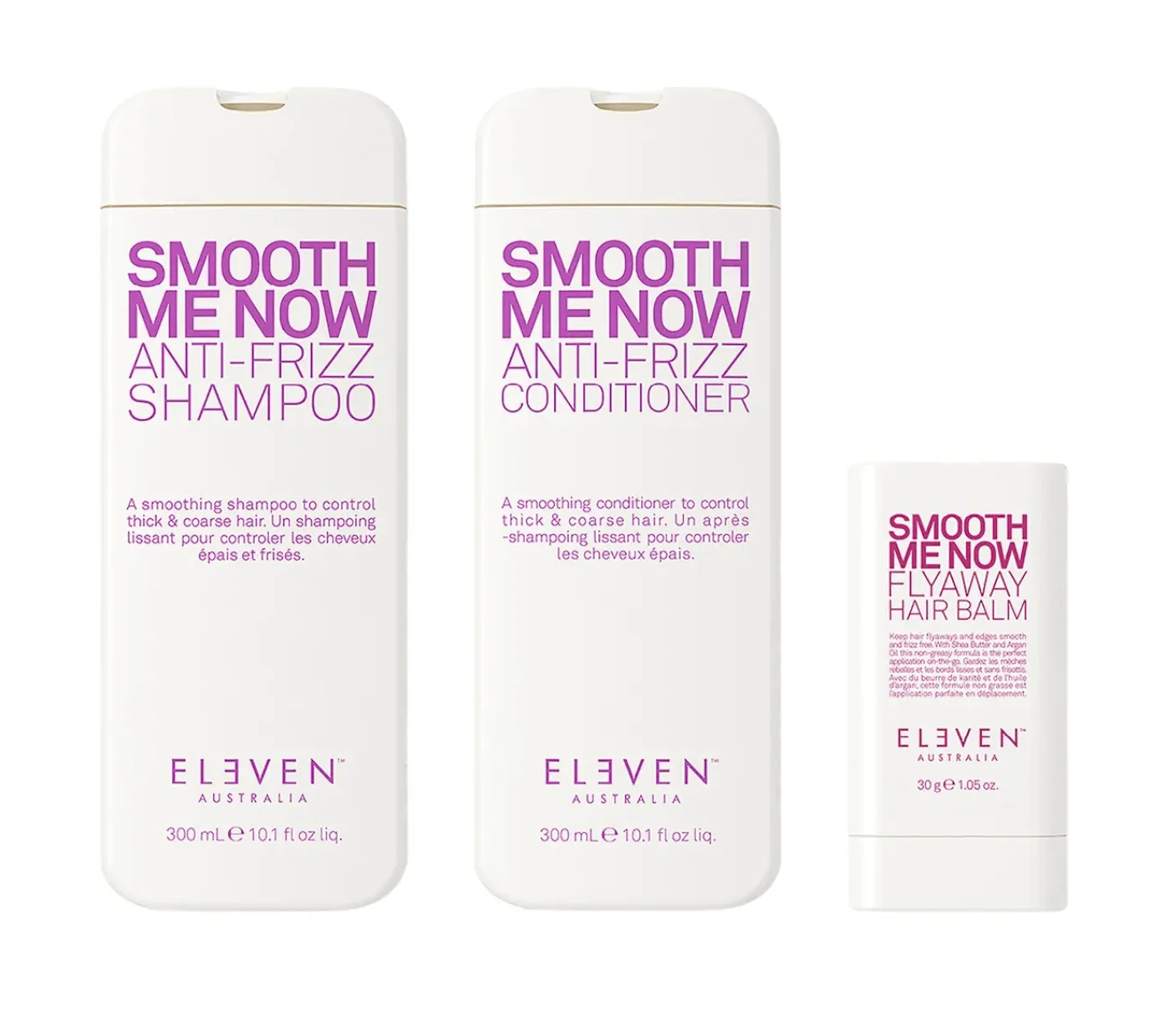 ELEVEN Smooth Me Now Anti-Frizz Flyaway Hair Balm Trio Bundle