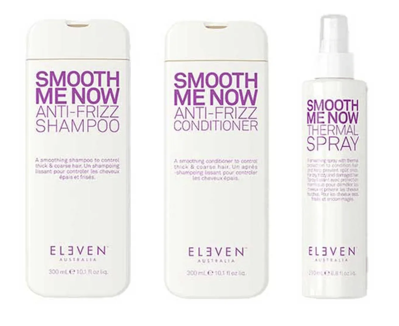 ELEVEN Smooth Me Now Anti-Frizz Thermal Spray Trio Bundle