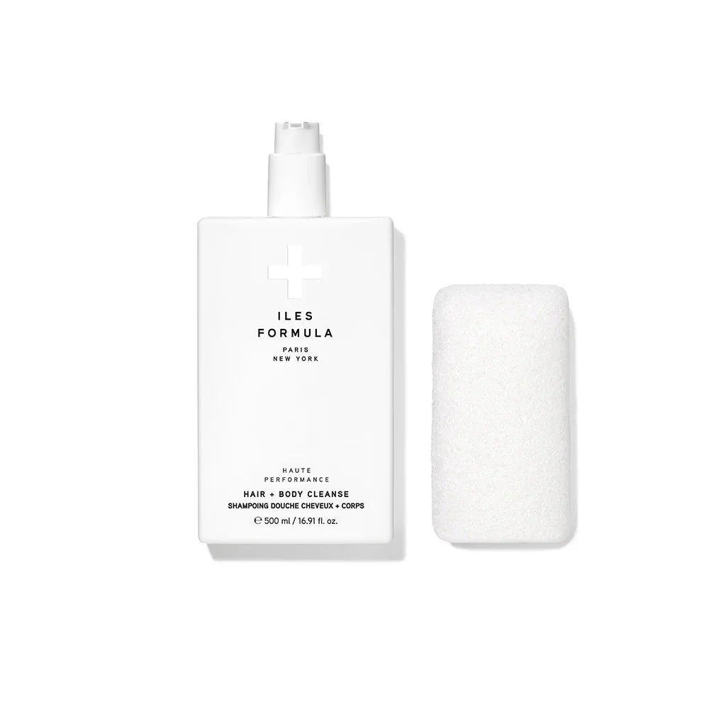 Iles Formula Hair + Body Cleanse with Body Sponge 500ml