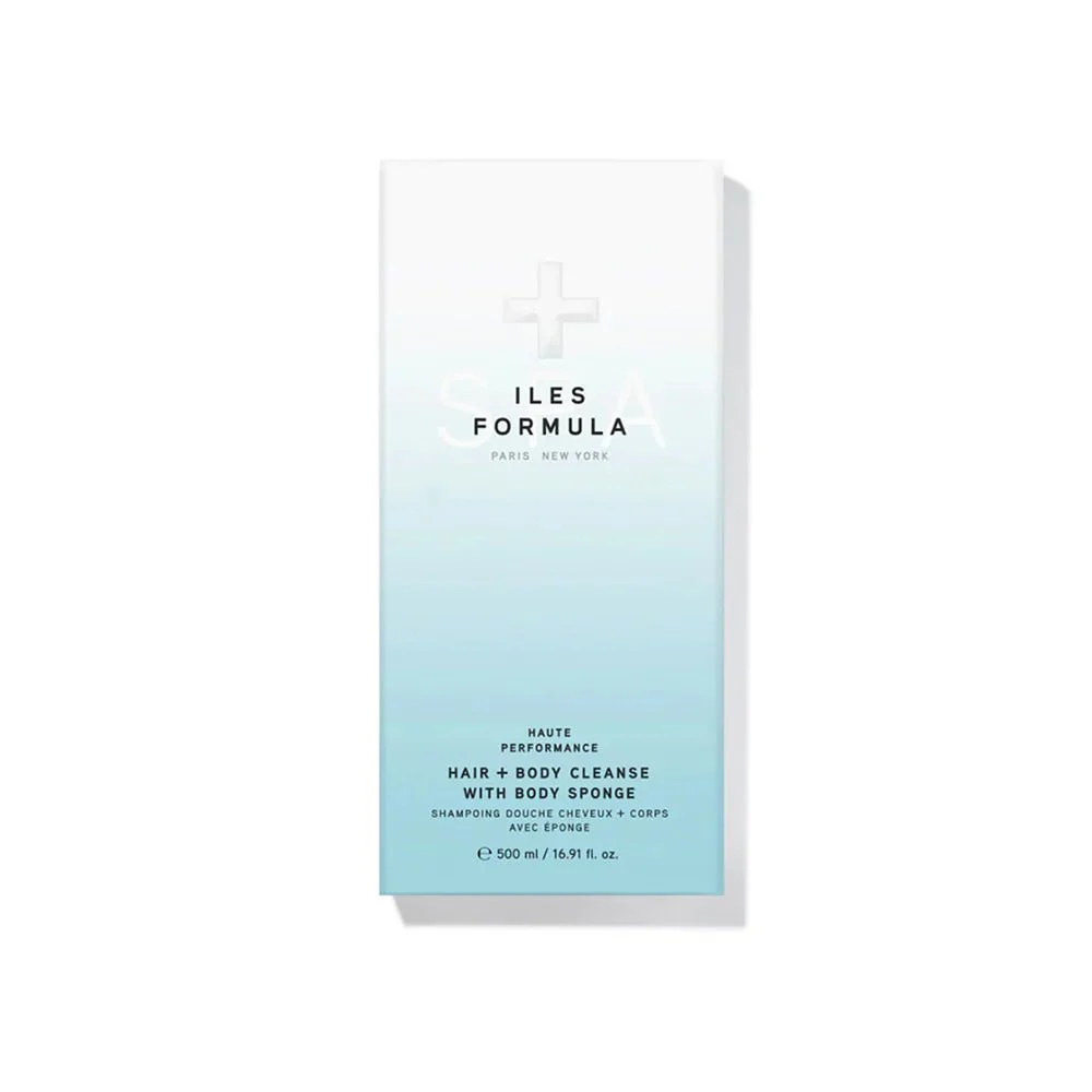 Iles Formula Hair + Body Cleanse with Body Sponge 500ml - Image 2