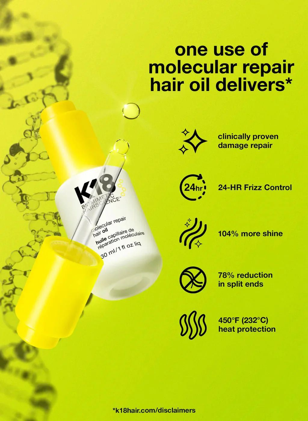 K18 Molecular Repair Hair Oil 30ml - Image 2