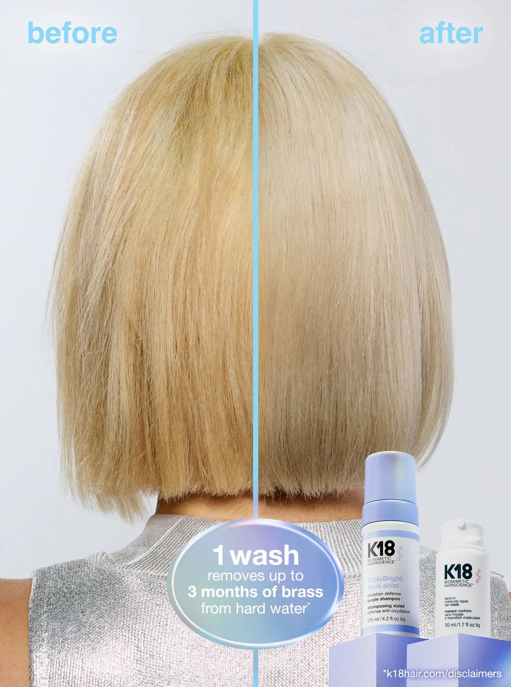 K18 TripleBright Oxidation Defense Purple Shampoo 125ml - Image 4