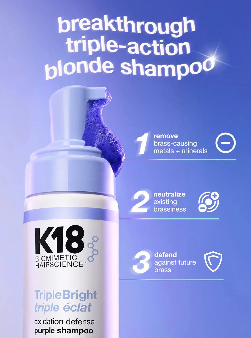 K18 TripleBright Oxidation Defense Purple Shampoo 125ml - Image 6