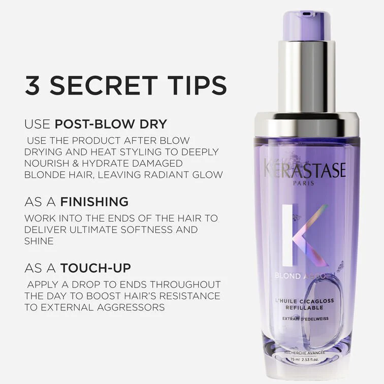 Kérastase Blond Absolu L'Huile Cicagloss Hair Refillable Oil 75ml - Image 6