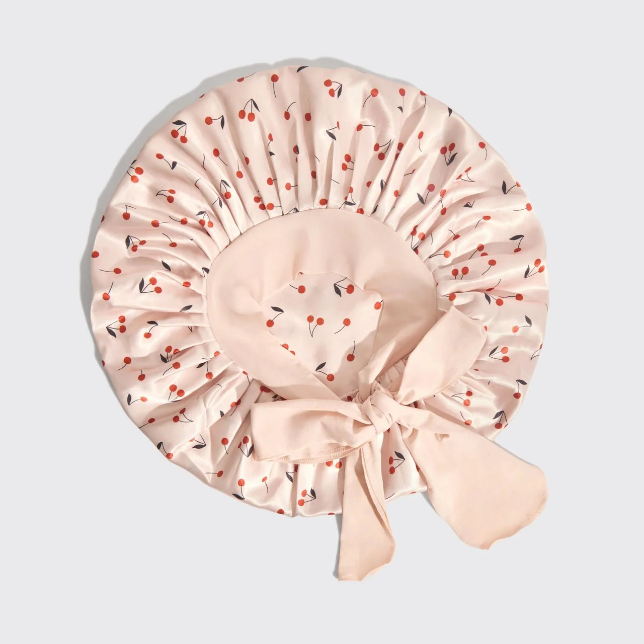 Kitsch Adjustable Oversized Satin Bonnet - Cherry Print - Image 3