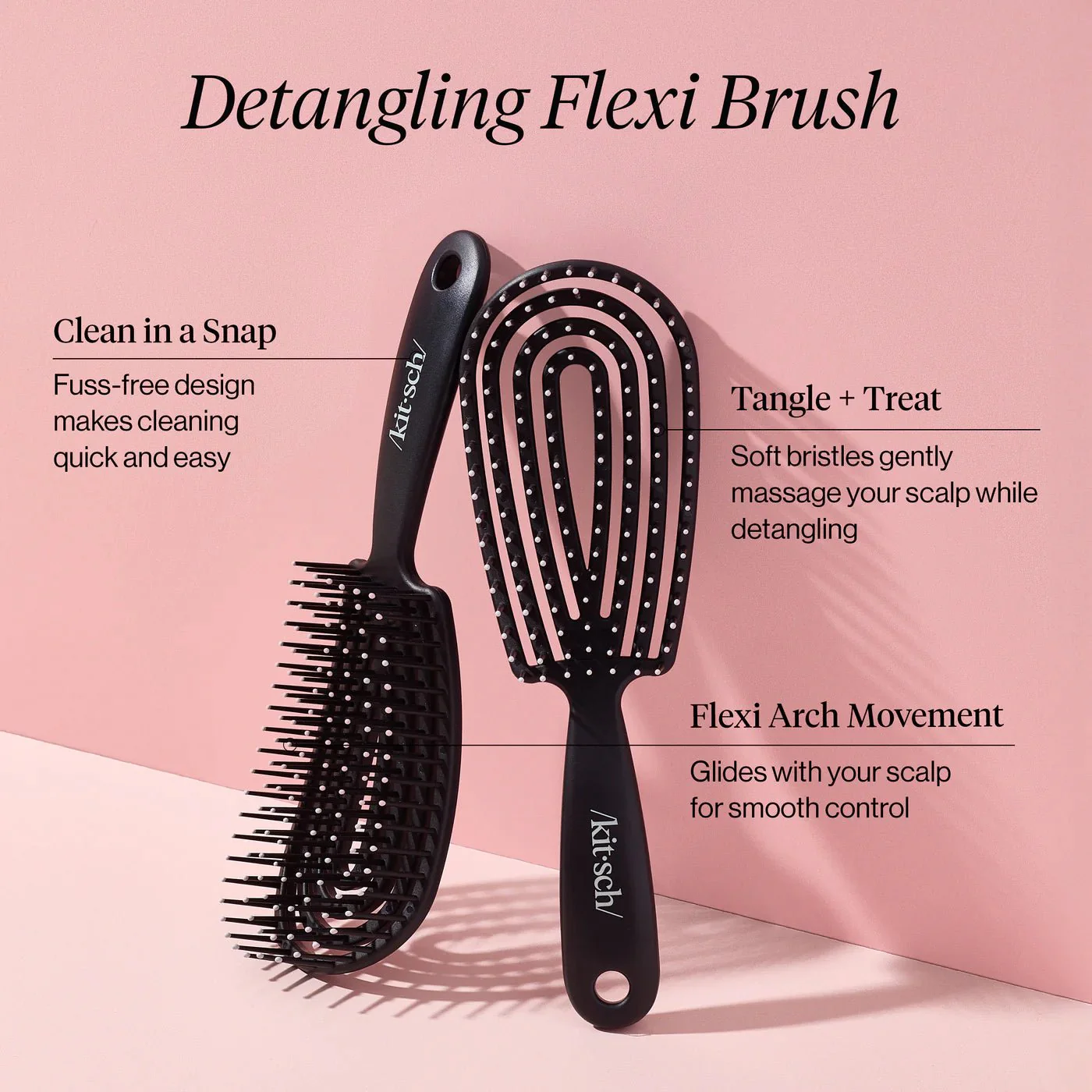 Kitsch Detangling Flexi Brush - Black - Image 3