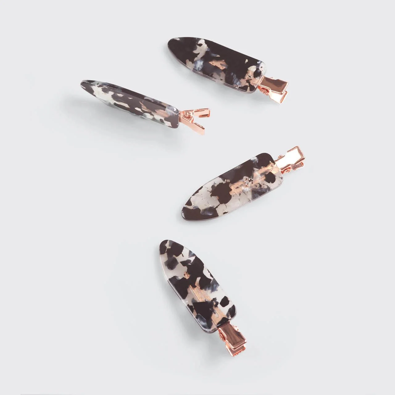 Kitsch Eco-Friendly Creaseless Clips 4pc Set - Black Terrazzo - Image 5