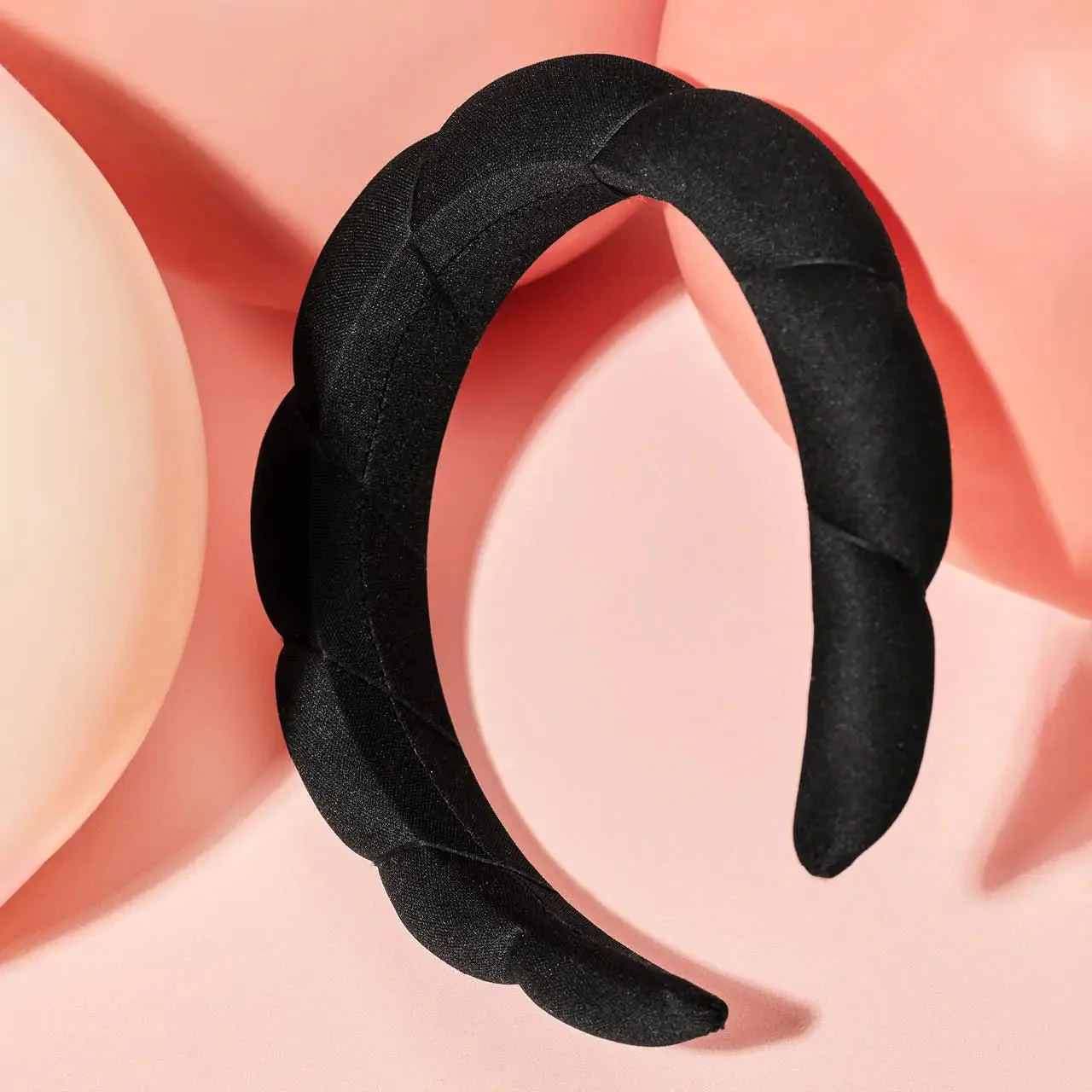 Kitsch Recycled Fabric Puffy Headband 1pc - Black - Image 5