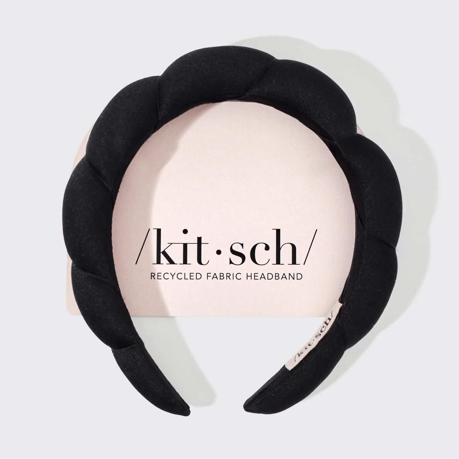 Kitsch Recycled Fabric Puffy Headband 1pc - Black - Image 7