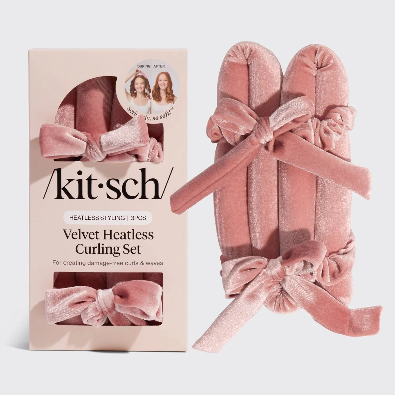 Kitsch Velvet Heatless Curling Set - Terracotta