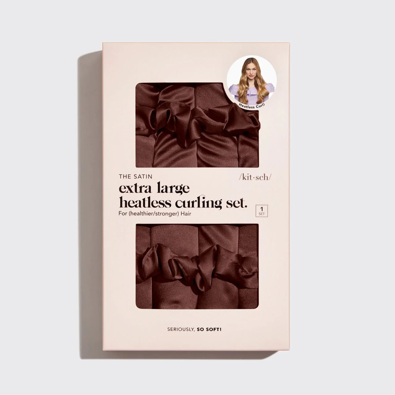 Kitsch XL Satin Heatless Curling Set - Chocolate - Image 4
