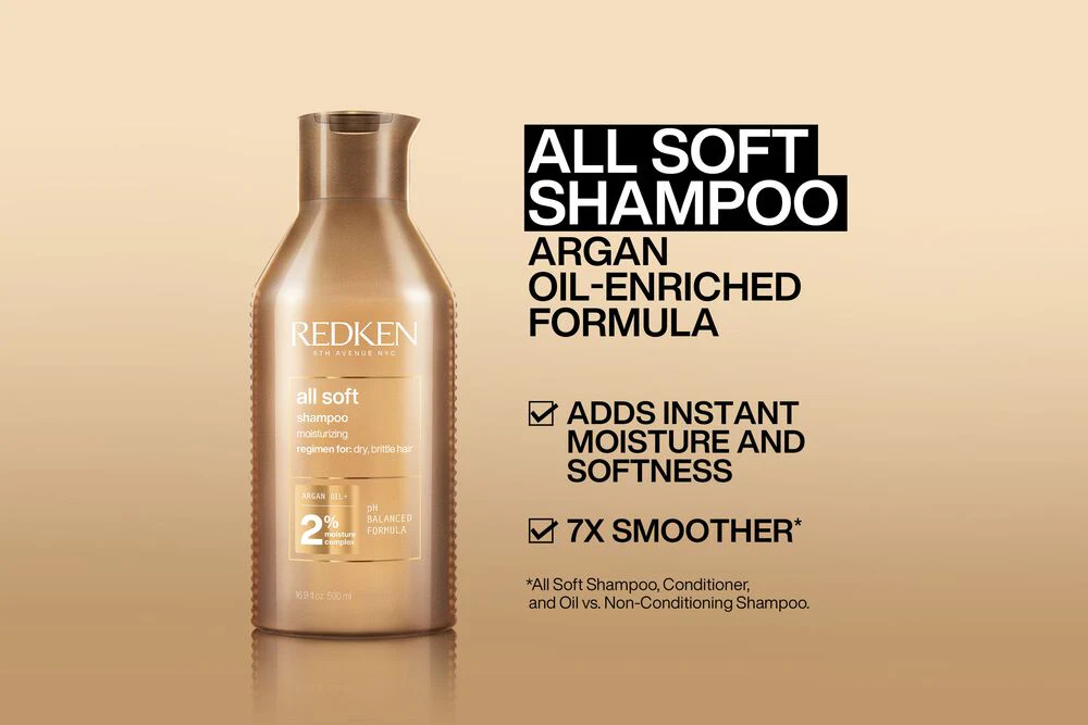 Redken All Soft Shampoo with Argan Oil 500ml - Image 3